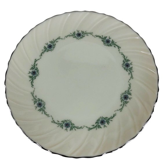 2 Lenox China Musette Salad Dessert Plates 7 7/8” Platinum Trim F507 VTG USA - Picture 2 of 7